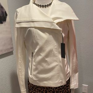 BlankNYC zip Front Moto Jacket White Stretch NWT